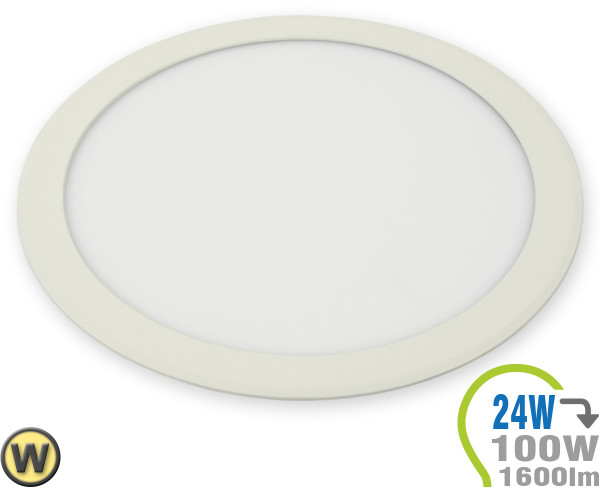 V-TAC LED Paneel Einbauleuchte Premium Serie 24W Rund Warmweiß