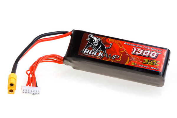 Rockamp LiPo Battery 1300mAh 6S 35C XT60 for Align (33x35x109)
