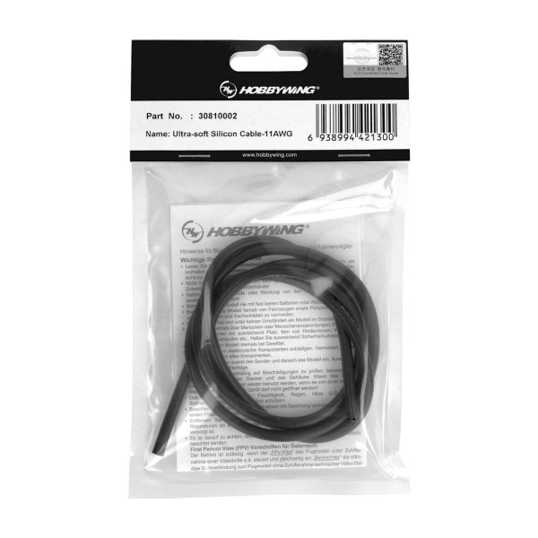 Hobbywing Ultrasoft Silikonkabel 11AWG (100cm) für XR8 PLUS G2S