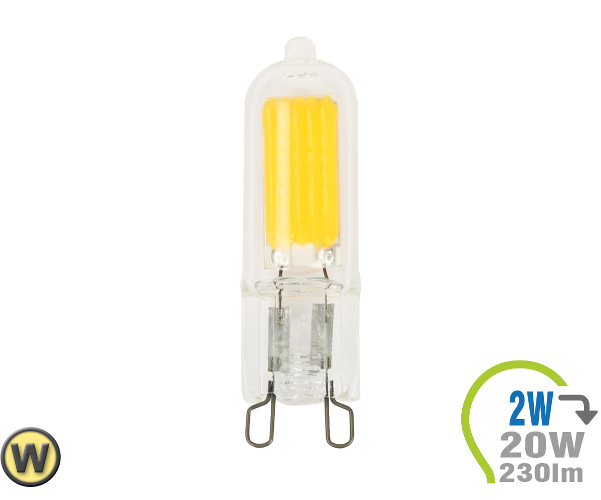 G9 LED Lampe 230V 2W Glas Warmweiß | Tischlampen
