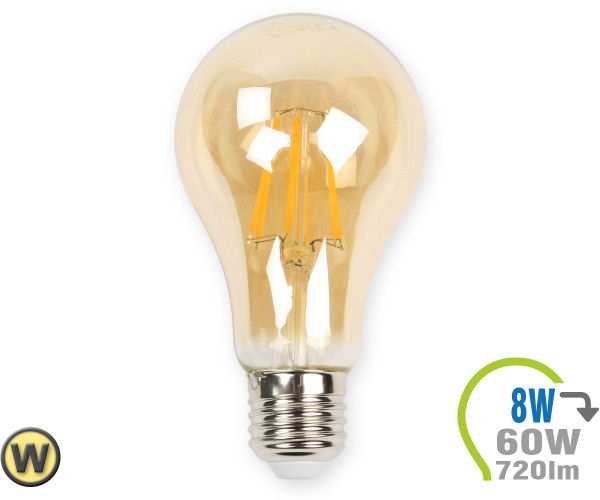V-TAC E27 LED Lampe 8W Filament A67 Ultra-Warmweiß