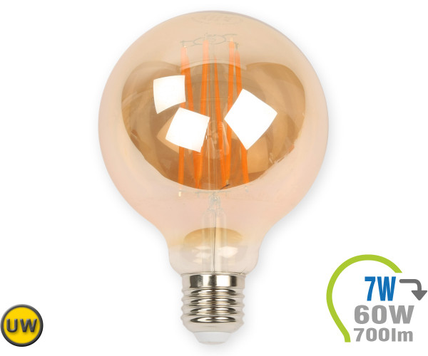 V-TAC E27 LED Globe 7W Vintage Filament G95 Ultra-Warmweiß