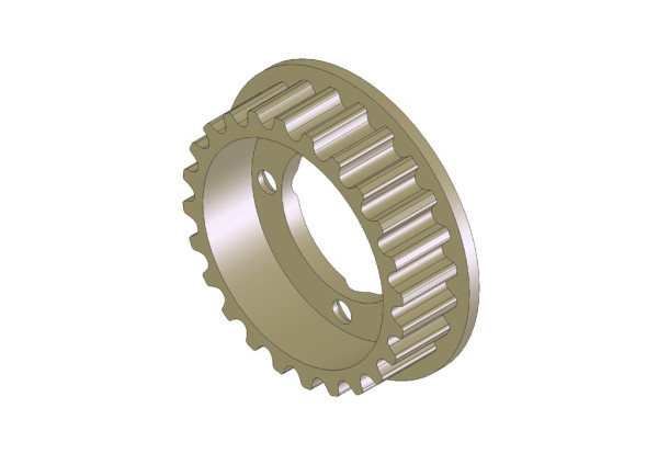 KM Aluminium Front Diff.pully 24T + Screws (M2x5)