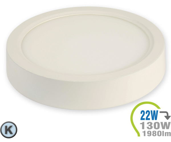 V-TAC LED Aufbauleuchte 22W Rund Kaltweiß