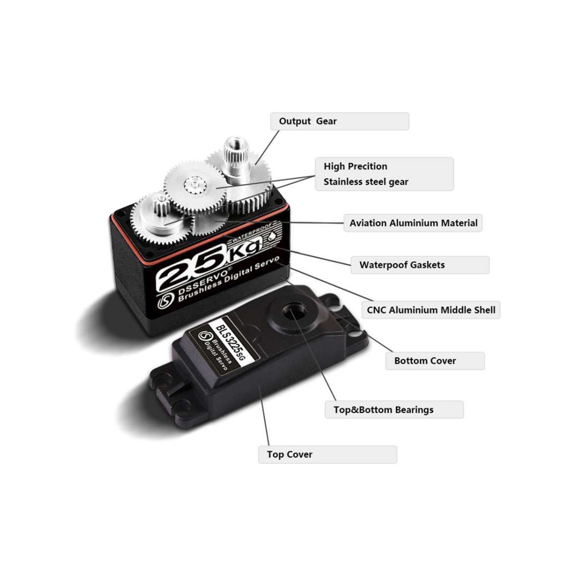 DS Servo BLS3225 Brushless 25KG/0.05sec@8.4V
