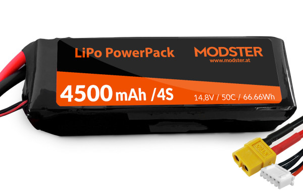 LiPo Akku 4S 14,8V 4500 mAh 50C (XT60) PowerPack