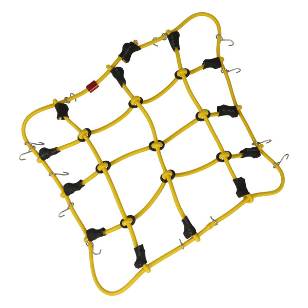 Robitronic Gepäcknetz mit Haken Gelb (150mm x 120mm)