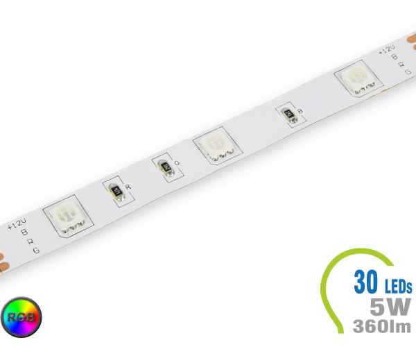 V-TAC LED Strip 360 lm/m - 30 LEDs RGB Non-waterproof