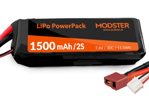 LiPo Pack LiPo Akku 2S 7,4V 1500 mAh 30C (Deans) Mini Cito