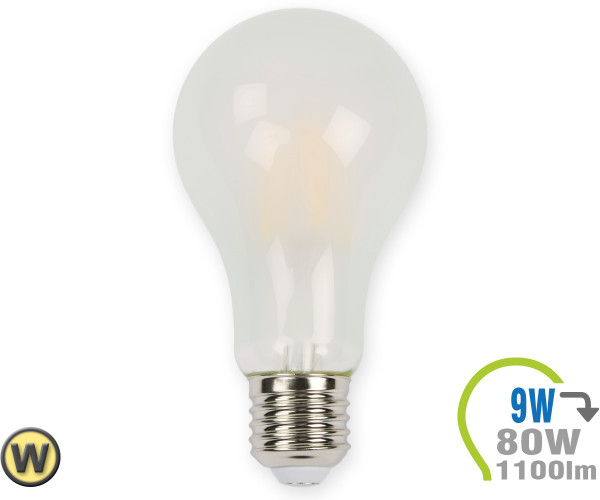V-TAC LED Bulb - 9W Filament E27 A67 Frost Cover Warm White