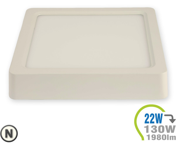 V-TAC LED Aufbauleuchte 22W Eckig Neutralweiß