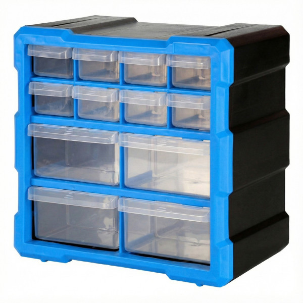 Robitronic Drawer Box with 12 drawers Blue