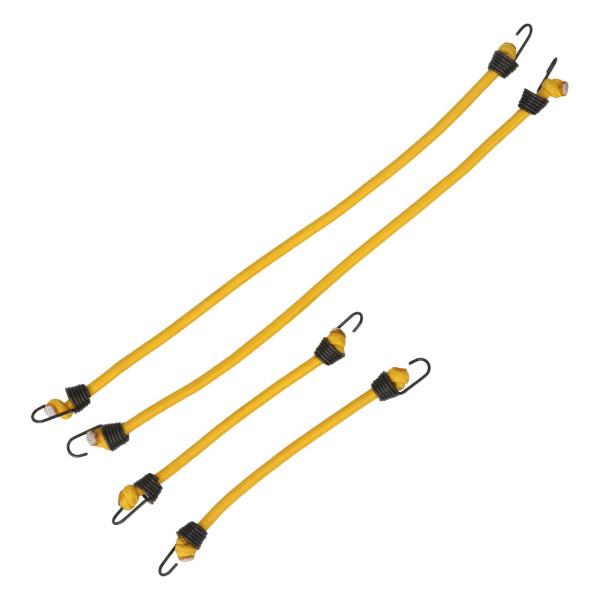 Robitronic Spanngurte mit Haken Gelb elastisch (2 Paar)