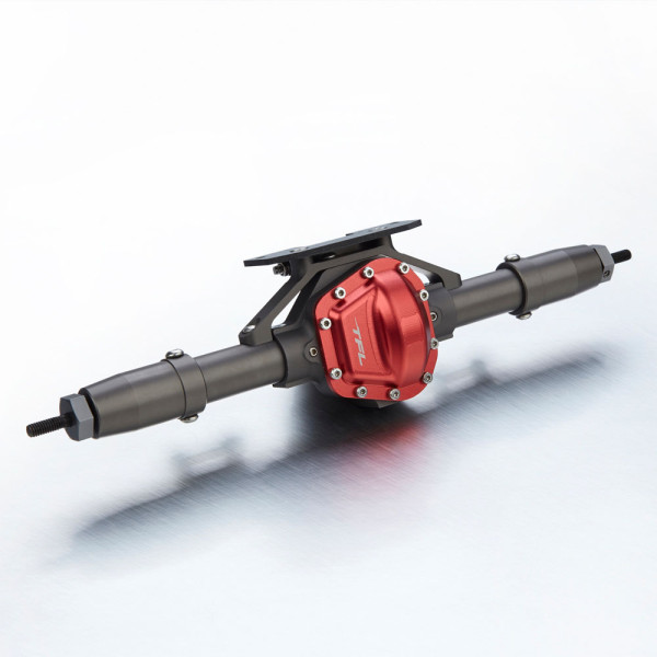 TFL Racing Antriebseinheit Hinten komplett V2 Titan/Rot Axial SCX 10