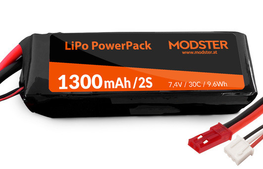Robitronic LiPo Akku 2S 7,4V 1300 mAh 30C (JST) PowerPack Easy Trainer
