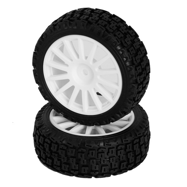 Rally Reifen mit Felgen 25mm mit 14 Speichen weiß 2 Stück
