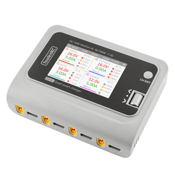 ToolkitRC Q4AC LiPo 1-4S 5A 4 Kanal Ladegerät AC/DC