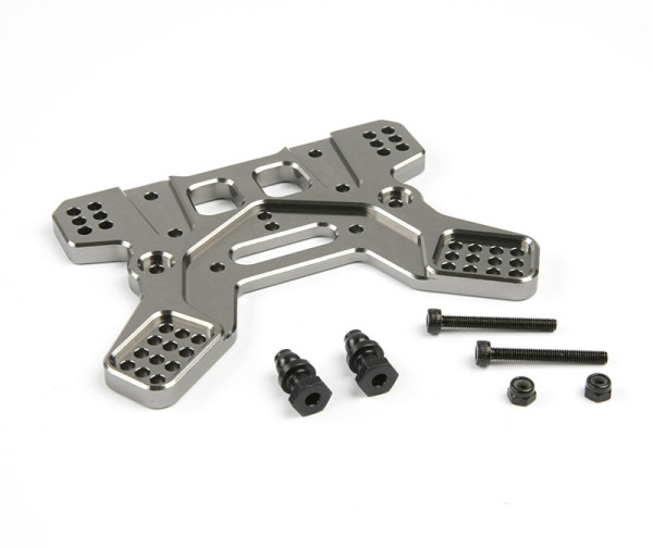 Robitronic CNC Shock Tower Rear grey anodized