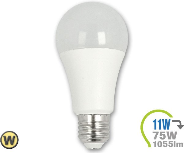 V-TAC LED Bulb - 11W E27 A60 Thermoplastic Warm White