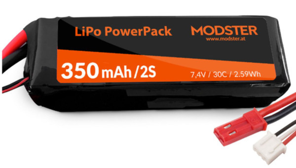 LiPo Pack LiPo Akku 2S 7,4V 350 mAh 30C (JST) PowerPack Eas