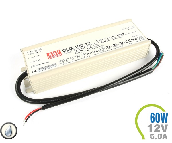 LED Netzteil Meanwell 60W 12V 5.0A Metall IP65