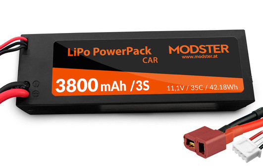 Robitronic LiPo Akku 3S 11,1V 3800 mAh 35C (T-Plug) PowerPack Car Hardc