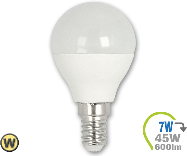 V-TAC LED Bulb - SAMSUNG CHIP 7W E14 P45 Plastic 3000K