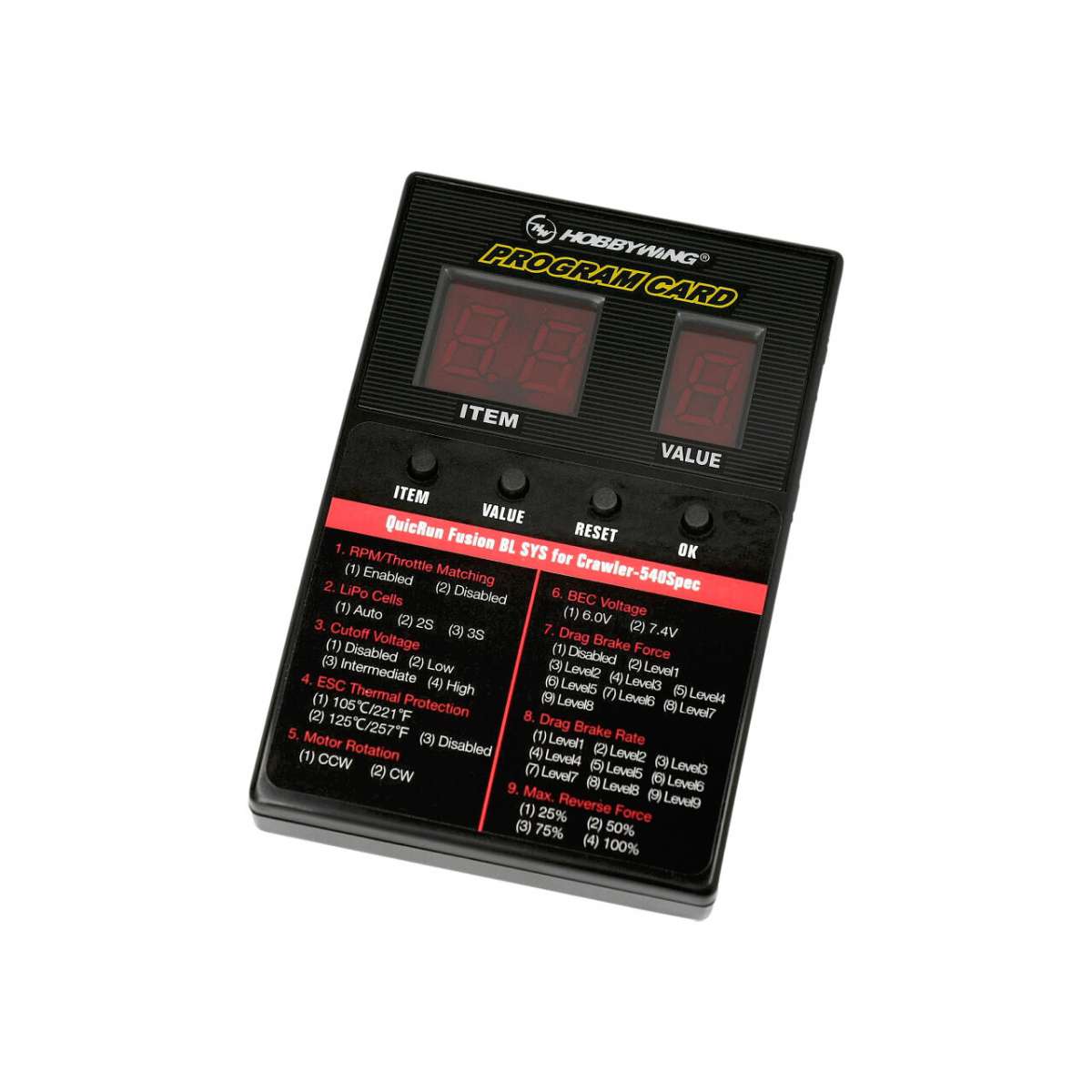 HOBBYWING QUICRUN Fusion SE + プログラムカード Hobbywing Quicrun Fusion Combo für Rock Crawler 1800kV