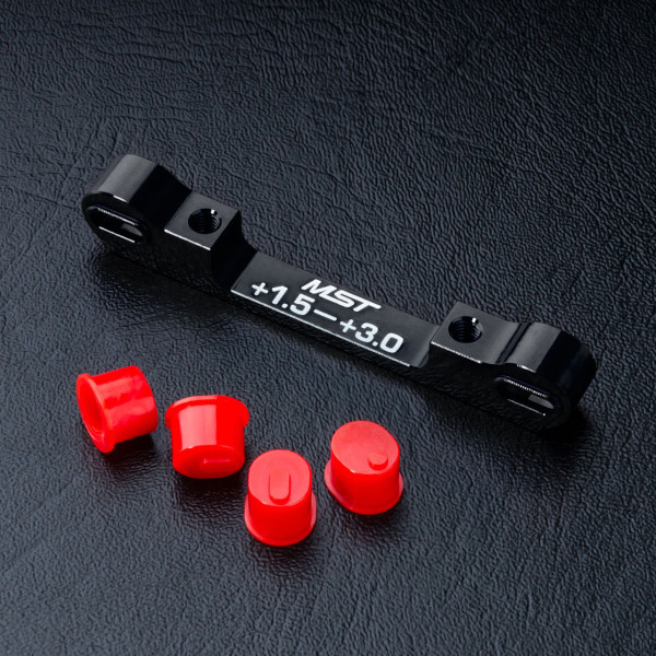 MST-Racing Adjustable alum. suspension mount (+1.5-+3.0) (black)