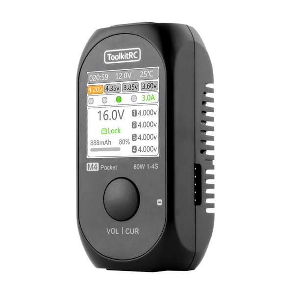 ToolkitRC M4 Pocket LiPo 1-4S 5A Ladegerät DC 7-25V USB-C