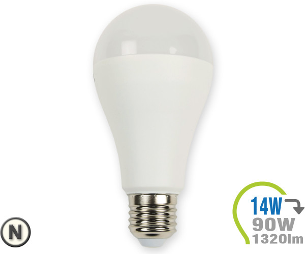 V-TAC LED Bulb - 14W A65 E27 Thermoplastic Natural White