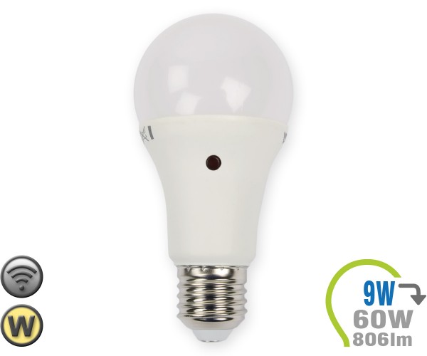E27 LED Lampe 9W A60 Dämmerungssensor Warmweiß