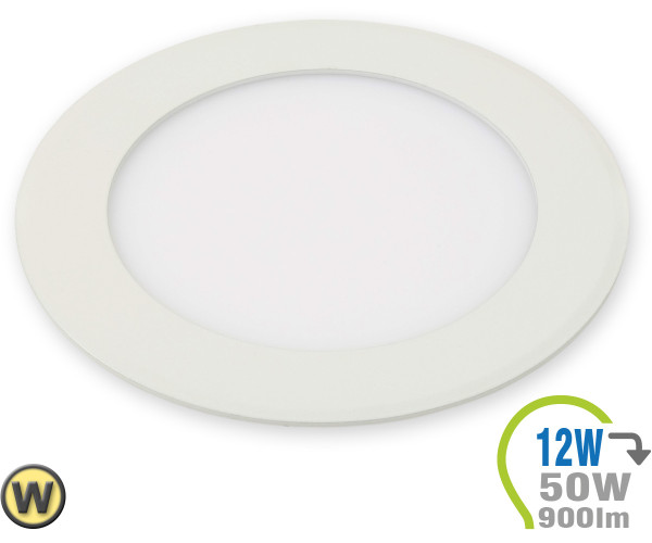 V-TAC LED Paneel Einbauleuchte Premium Serie 12W Rund Warmweiß