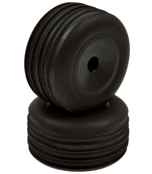Robitronic Front Pre-Glued Tire Set Black (EST-2 / EST-BLT)