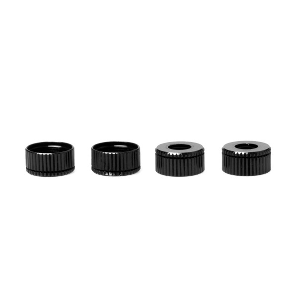 PR Racing Lower Shock Seal Cap Black 0.5mm 4pcs