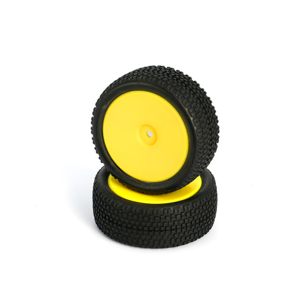 LC Racing Reifen/Felgen All Terrain Buggy vorne montiert 12mm gelb 2 S