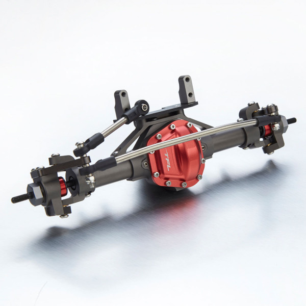 TFL Racing Antriebseinheit Vorne komplett V2 Titan/Rot für Axial SCX 10