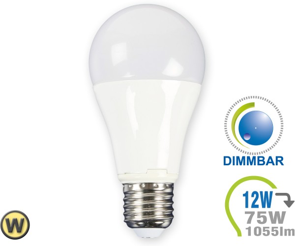 E27 LED Lampe 12W A60 Warmweiß dimmbar