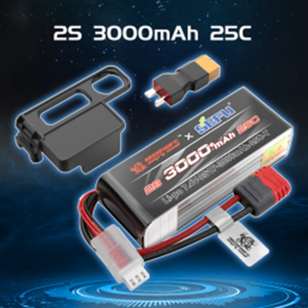 2S-(25C) 7,4V 3000+mAh (Softpack-Akku)