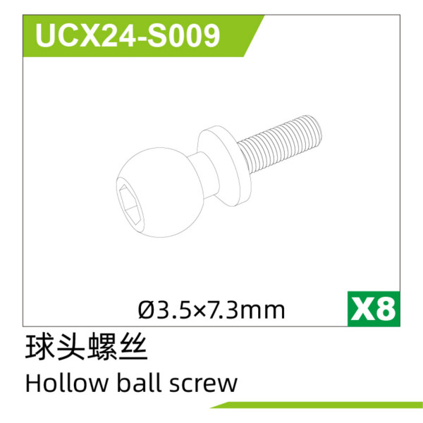 UDI R/C °3.5*7.3Hollow ball screw(8pcs) UCX2401 & UCX2402