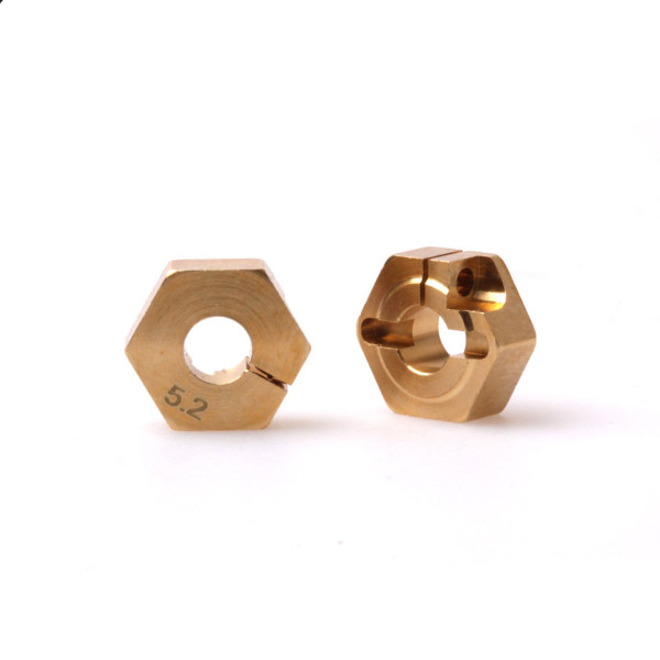 PR Racing Brass hex weighs Wheel Hex 12mm x 5.2mm (2pcs)