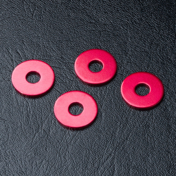 MST-Racing Radmitnehmer Distanzscheibe Alu 1.0mm rot (4 Stück)