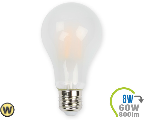 V-TAC E27 LED Lampe 8W Filament matt A67 Warmweiß