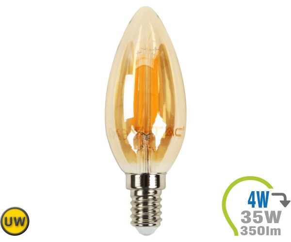 E14 LED Kerze 4W Filament Ultra-Warmweiß