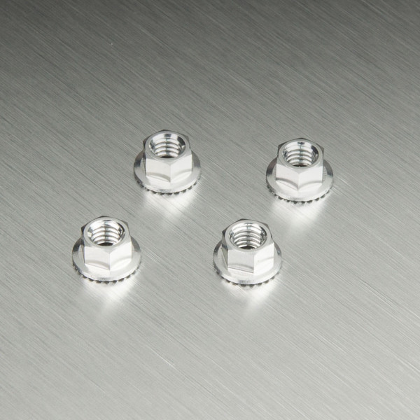 MST-Racing Radmutter mit Flansch Alu silber (4 Stück)