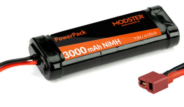 Modster Racingpack 3000mAh NiMH 6 cells 7.2V with T-Plug connector