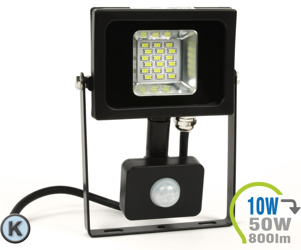 V-TAC LED Strahler 10W SMD Slim mit Bewegungsmelder Kaltweiß