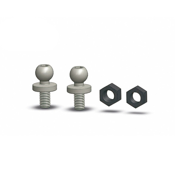 PR Racing 4.8mm X 4.8mm Ball Studs *2pcs & M3 Nat *2pcs