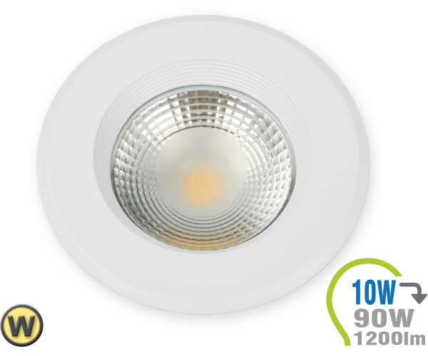 V-TAC 10W LED COB Downlight Round Warm White
