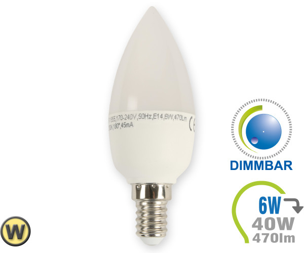 V-TAC E14 LED Kerze 6W Warmweiß dimmbar